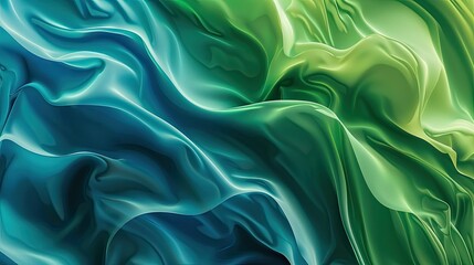 Obraz premium Abstract flowing waves in shades of blue and green, creating a smooth, textured appearance.