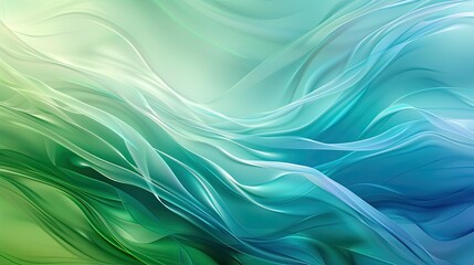 A smooth, flowing abstract design in shades of blue and green, evoking tranquility.