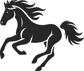 horse silhouette isolated on white