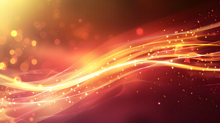 Obraz premium A vibrant abstract background with flowing lines and sparkling particles in warm colors.