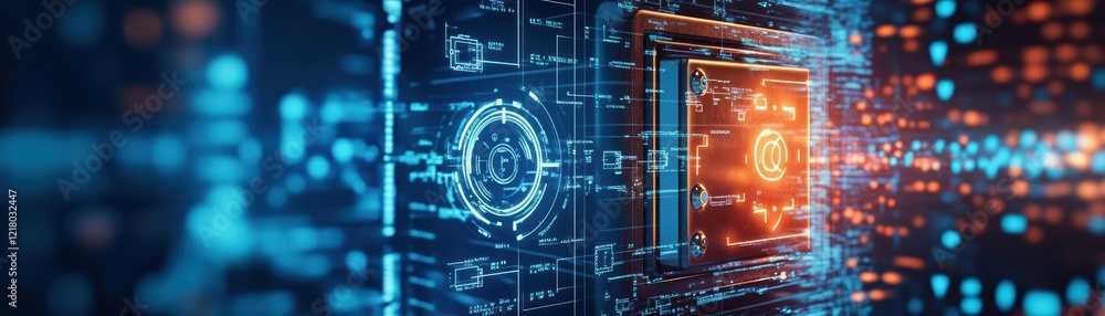 Aufkleber Intricate Computer Screen Displaying Complex Circuit Design Illustrating Advanced Technology and Innovation in a Modern Digital Workspace Setting