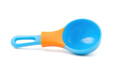 Blue Plastic Ice Cream Scoop, Orange Handle, High Quality Image