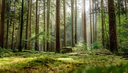 Fototapeta premium Savor the peace of a forest during twilight. 