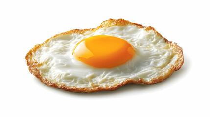 Fried egg breakfast food, studio shot, white background, recipe