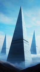 Futuristic spacecraft solar sails deployment outer space digital art clean environment wide angle innovation