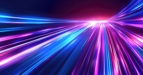 Obraz premium A vibrant burst of light and color, suggesting speed and motion in a digital landscape.