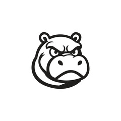 hippopotamus head mascot template