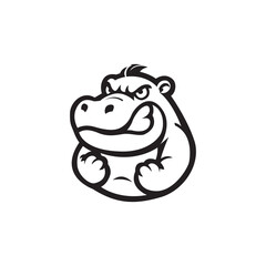 hippopotamus head mascot template