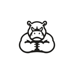 hippopotamus head mascot template