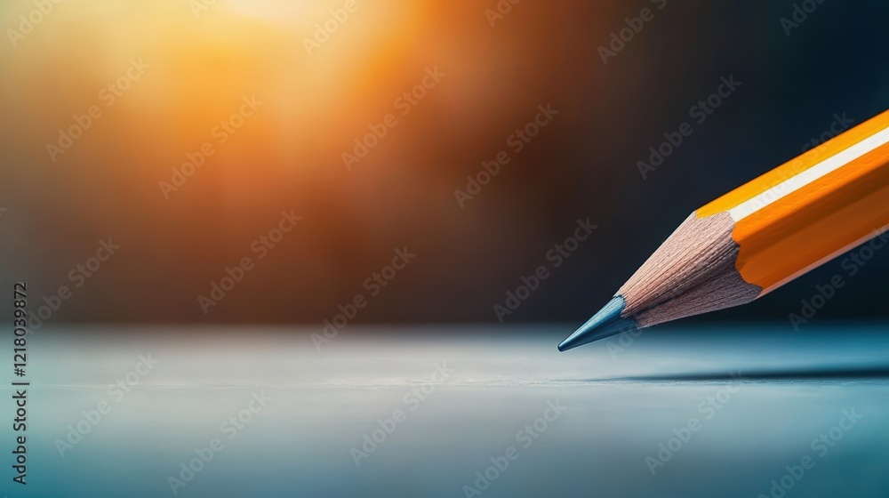 Poster artistic composition featuring a yellow pencil placed on a simple background highlighting the contra
