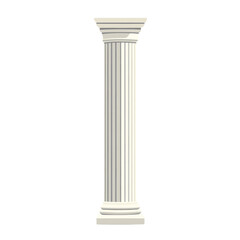 Obraz premium The image shows a tall, white classical column isolated against a transparent background, showcasing its architectural details.