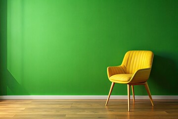 Vibrant Yellow Chair Green Wall Home Decor Interior Design Photography