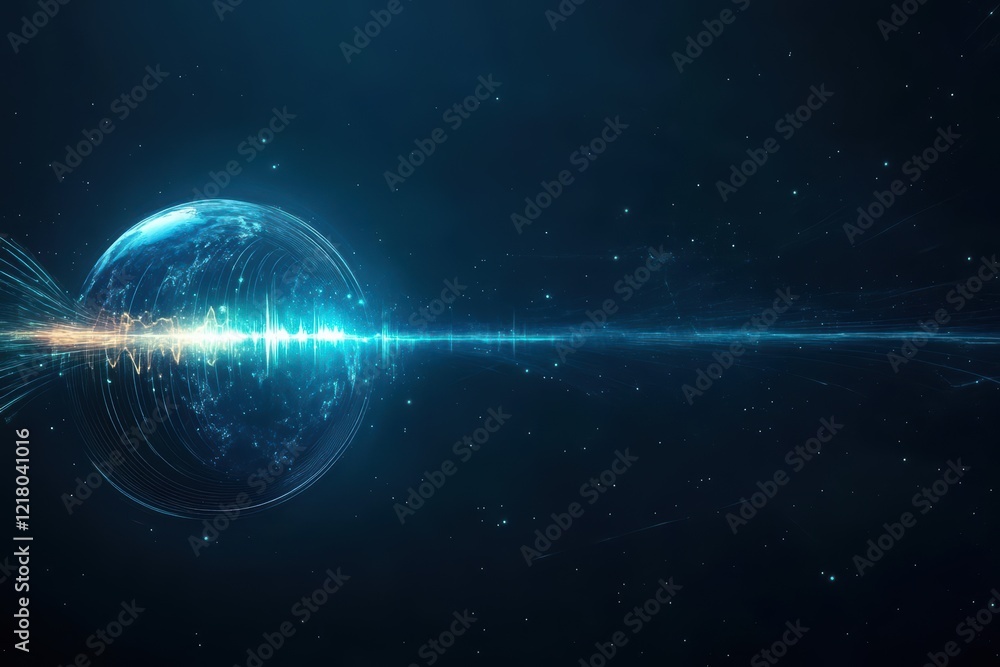 Aufkleber Illuminated Sphere Radiating Soft Light in a Darkened Space Creating an Enigmatic and Ethereal Atmosphere Inviting Contemplation and Wonder