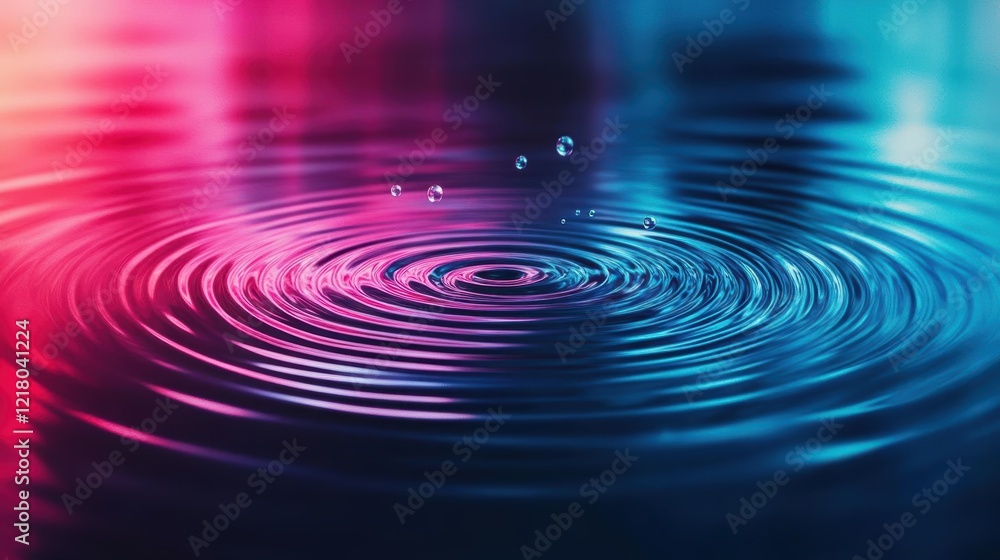 Poster vibrant water drop suspended in air against a colorful rainbow background creating a playful and whi
