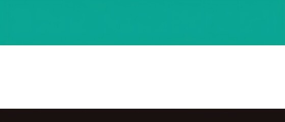 Obraz premium Teal, white, and black horizontal tricolor flag.