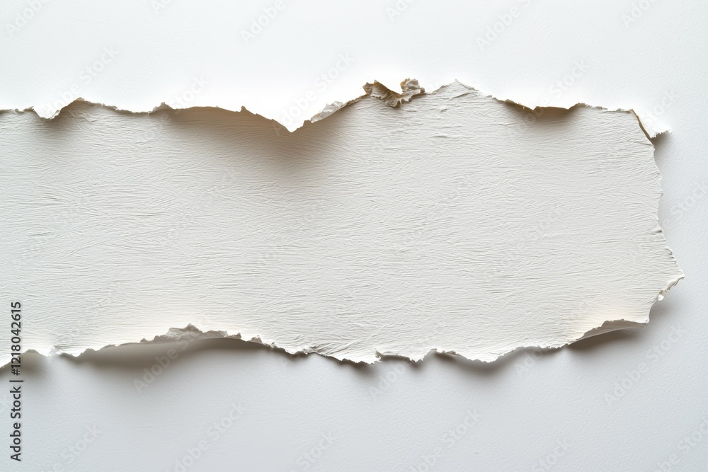 Aufkleber white paper with a tear in it, creating a jagged edge