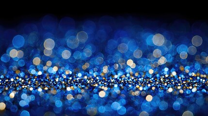Abstract Blue and Gold Glitter Lights Background