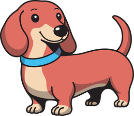 Wiener dog cartoon illustration design art 