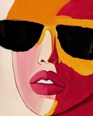 Fashion, Glasses, Woman, Model, Art Painting