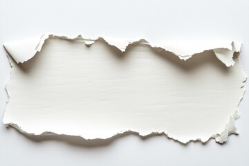 Torn piece of paper with a white background