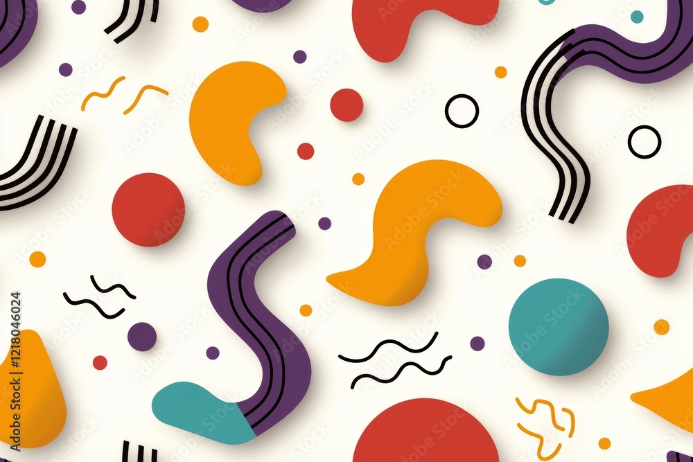 Poster colorful abstract pattern with many different shapes and sizes