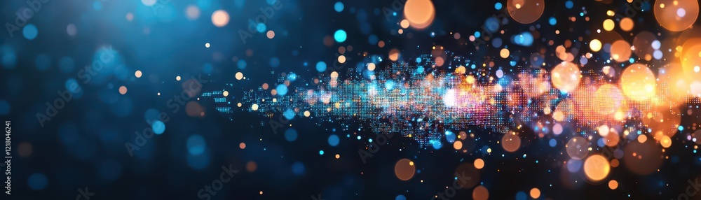 Poster an abstract visualization of boiling water bubbles turning into digital pixels