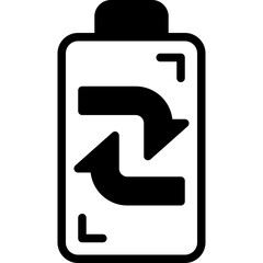 recharge battery solid line icon