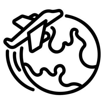 airplane flying around the world clip art preview
