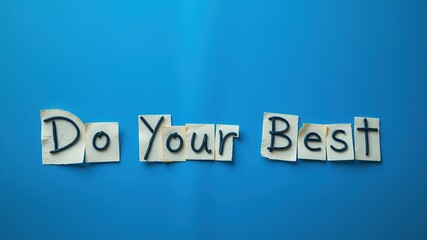 Obraz premium Motivational Do Your Best Business Photo - Deep Blue Steaky Notes
