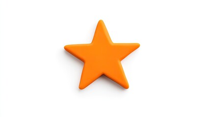 Obraz premium Bright orange star-shaped object on a clean white background, ideal for creative design projects