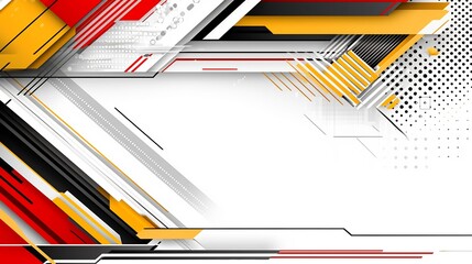 Fototapeta premium Abstract geometric background with dynamic shapes and vibrant colors on white space
