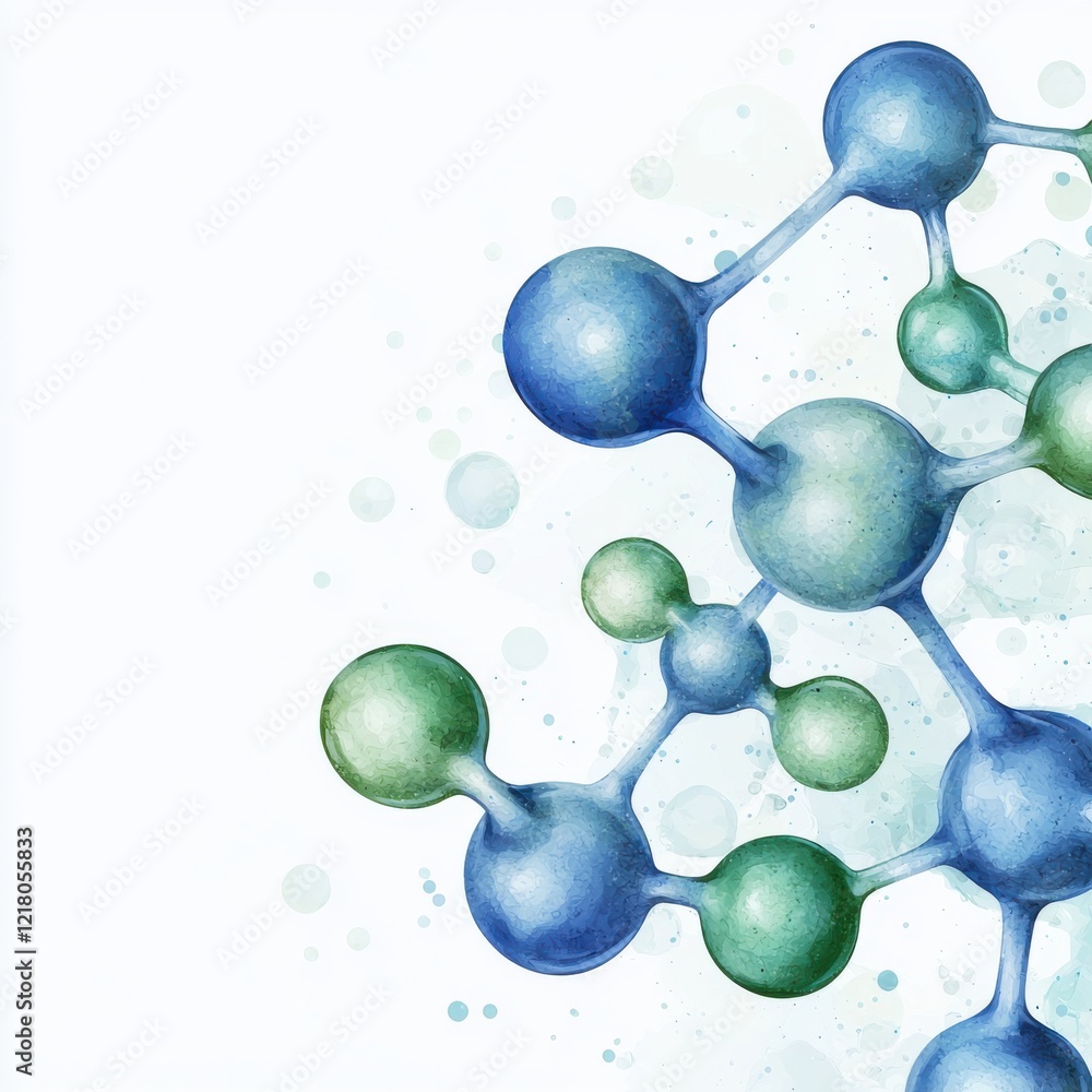 Poster molecular structure visualization scientific research lab digital clean environment abstract view mo