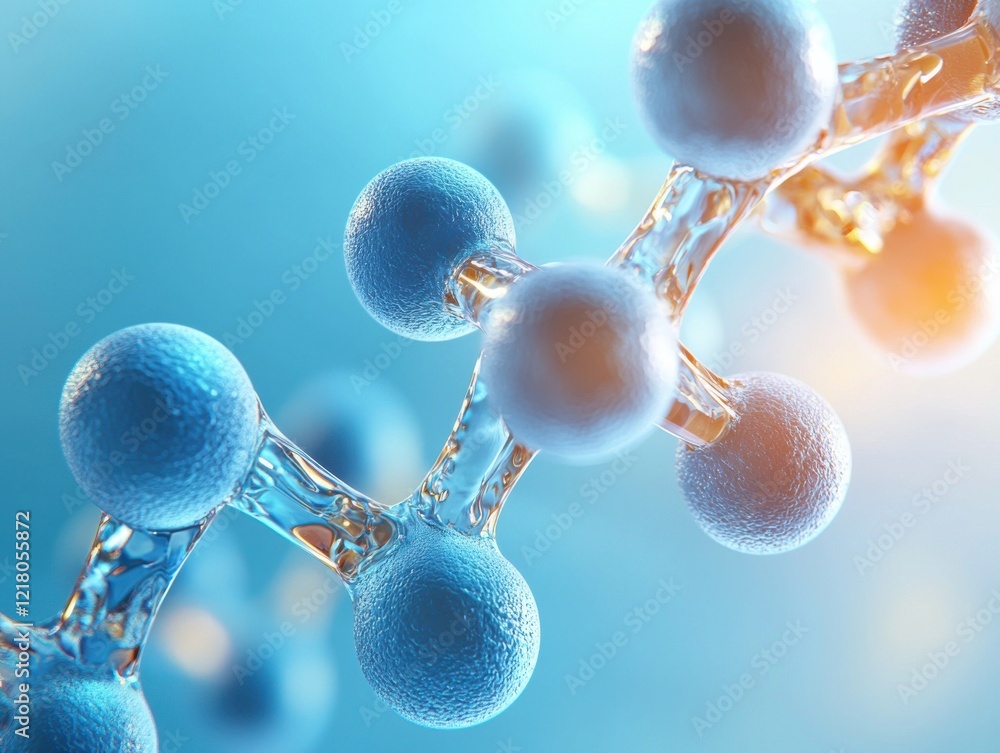 Poster abstract medical slide background featuring soft blue gradient and molecular patterns for profession