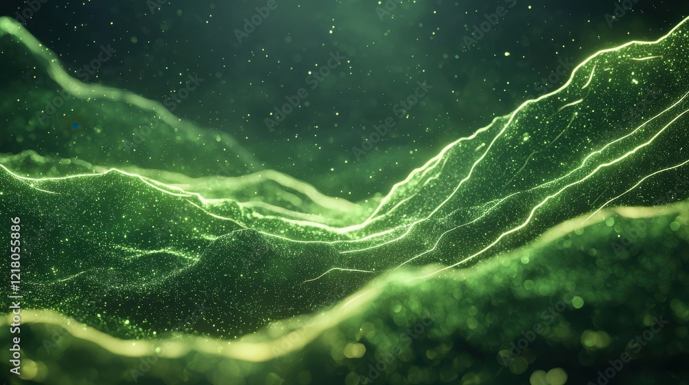 Poster glowing molecular lines creating abstract patterns digital space graphic design clean environment cl