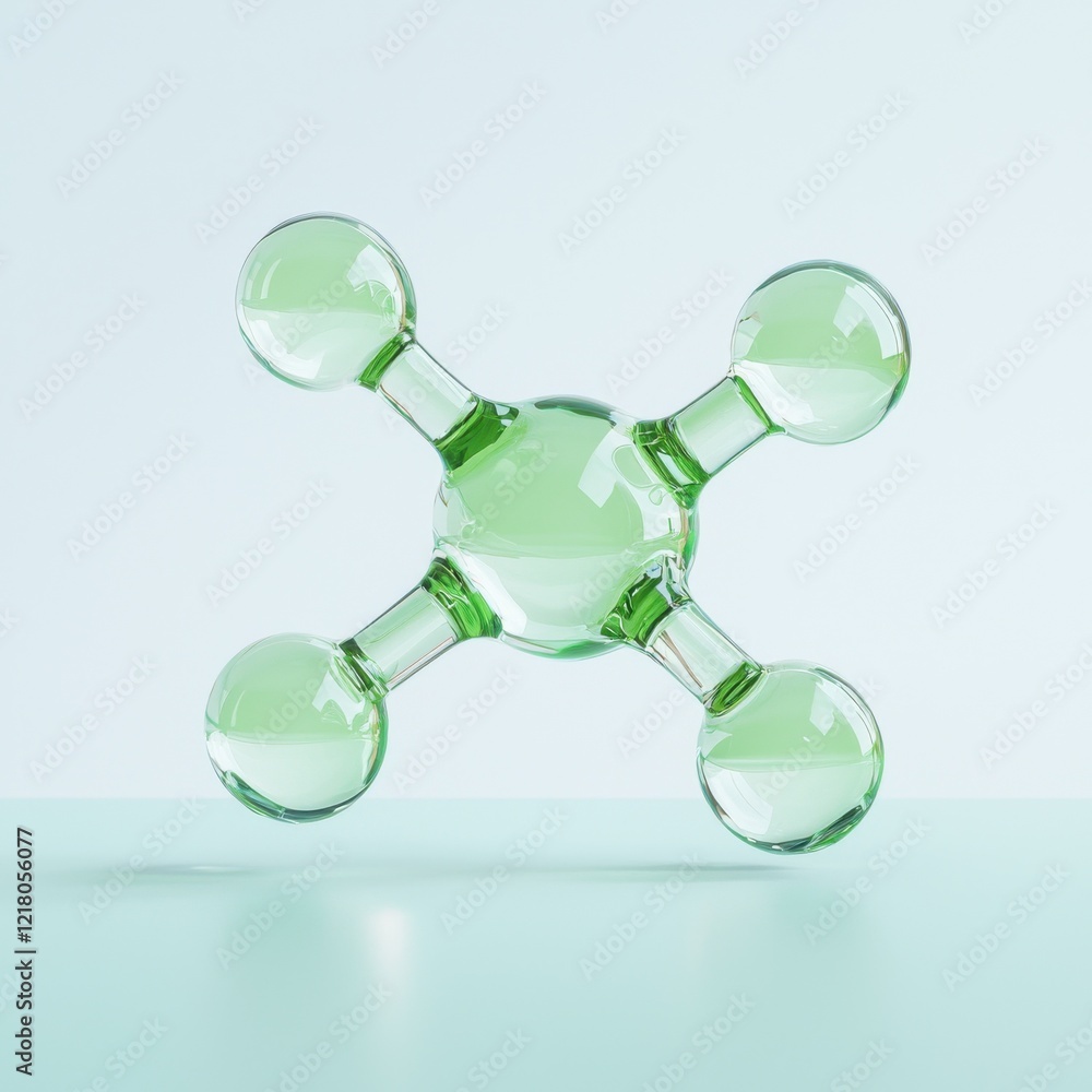 Poster innovative molecular structure visualization scientific environment abstract green design modern gra