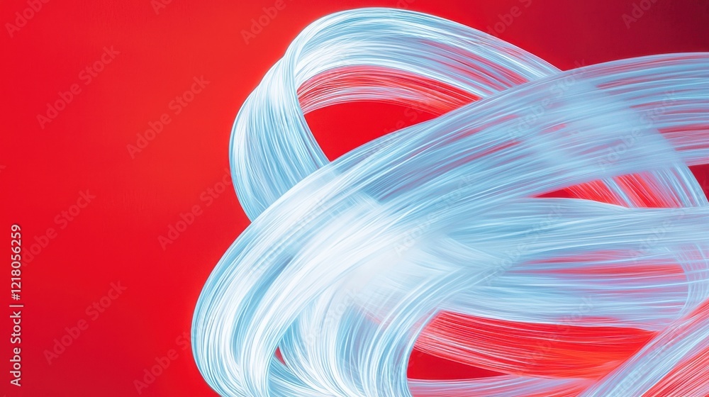 Poster dynamic abstract light trails weaving in artistic patterns dark gradient background energetic visual