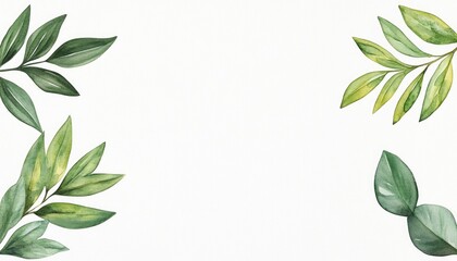 Lush green foliage frame featuring various leaves, creating a natural border for design use