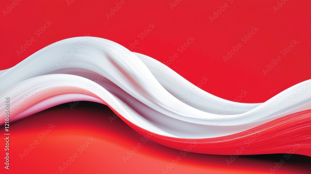 Aufkleber dynamic red and white light trails weaving intricately on dark gradient background abstract art ener