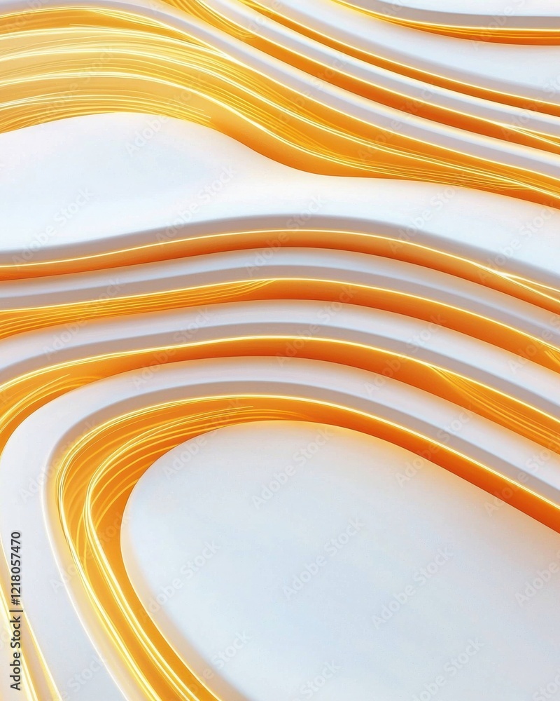 Poster dynamic curving light trails creating geometric patterns on a black background modern abstract desig