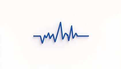 Blue heartbeat line illustration on a white background, symbolizing health and vitality, suitable for medical themes