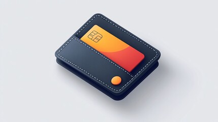 Fototapeta premium Modern wallet with card clean background product photography minimalist design
