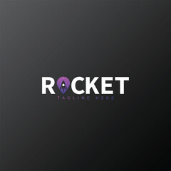 Obraz premium Rocket shape logo template minimalist wordmark vector