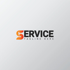 Service logo design vector S letter with hammer