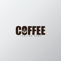 Coffee logo design template text based vector with coffee bean