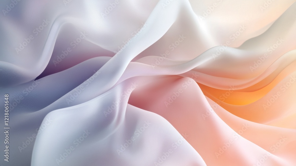 Fototapete Close-up of an abstract background with fluid, organic shapes and subtle textures, blending soft and vibrant colors for a harmonious and artistic look.