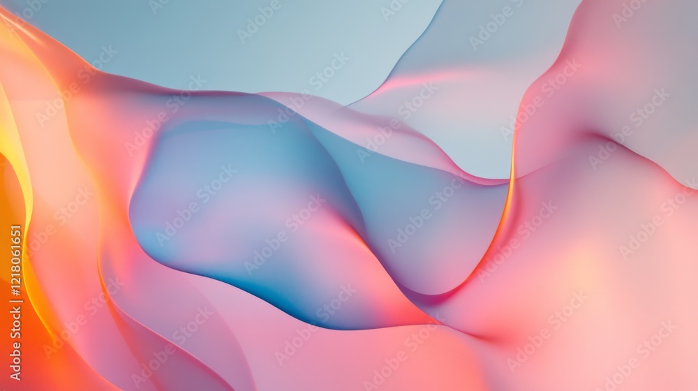 Leinwandbilder close-up of an abstract background with fluid, organic shapes and subtle textures, blending soft and