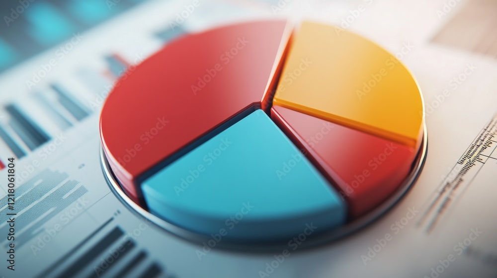 Poster close-up of a d pie chart with a portion pulled out to emphasize a specific segment, showcasing deta