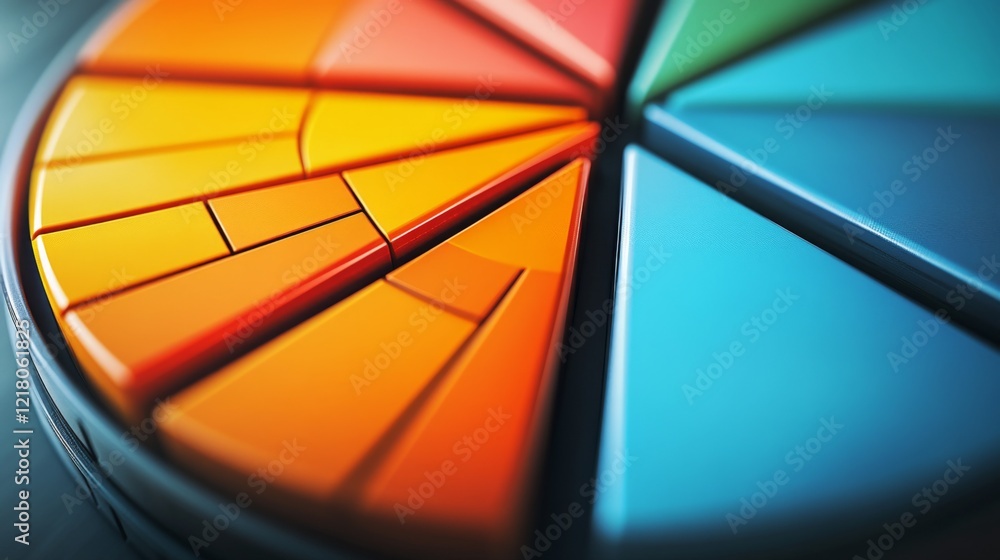 Poster close-up of a d pie chart with a portion pulled out to emphasize a specific segment, showcasing deta