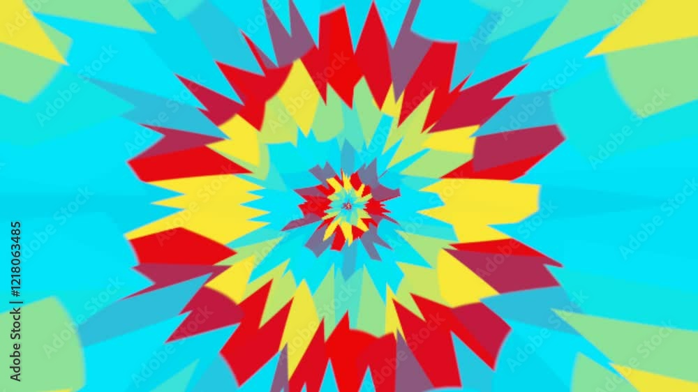 Poster multi colored flashy sharp edged shapes animation