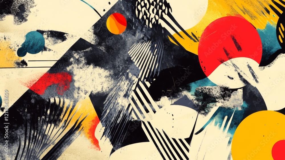 Fototapete close-up of a modern graphic with abstract elements and dynamic compositions, highlighting innovativ